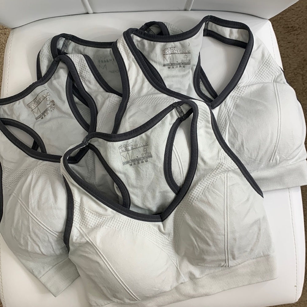 4 white sports bras